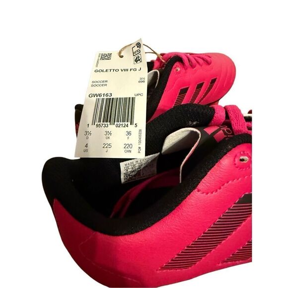 Brand New Adidas Youth Goletto VIII Firm Ground Soccer Cleats Pink Black 4 - Picture 6 of 9